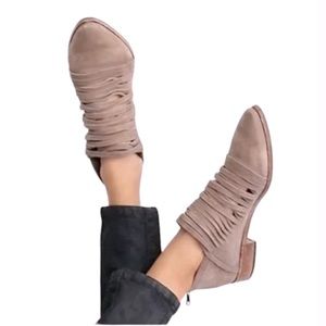 Free People Lost Valley Ankle Boots, Size 40, Taupe